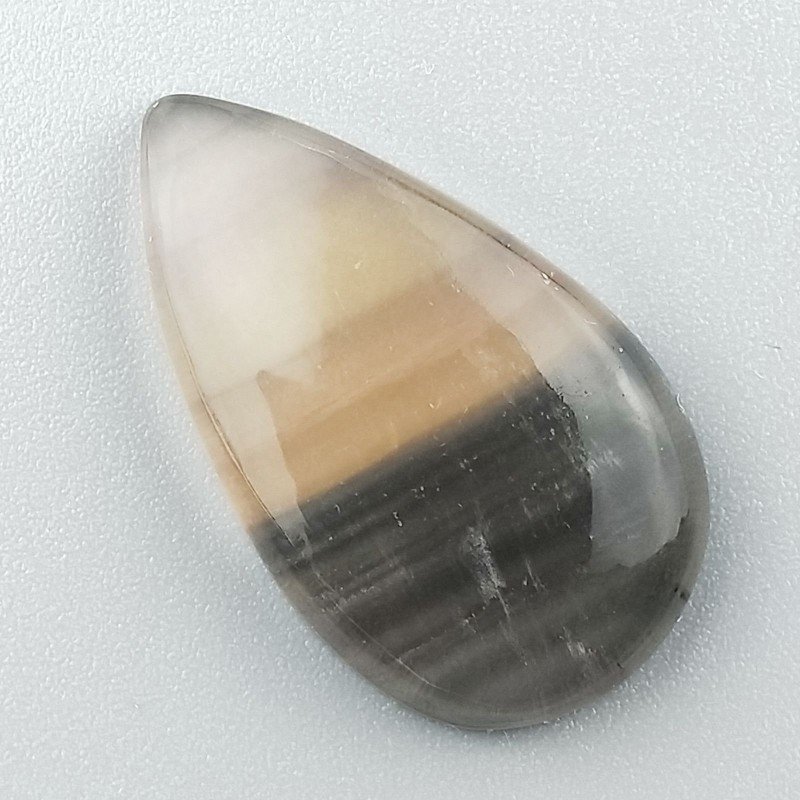Fluorite Naturale Forma Goccia Piatto Cabochon Liscio Fatto a Mano 30X17X5mm 5,40gm 1pz