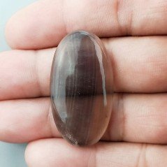 Fluorite Naturale Forma Ovale Piatto Cabochon Liscio Fatto a Mano 38X21mm 10,35gm 1pz