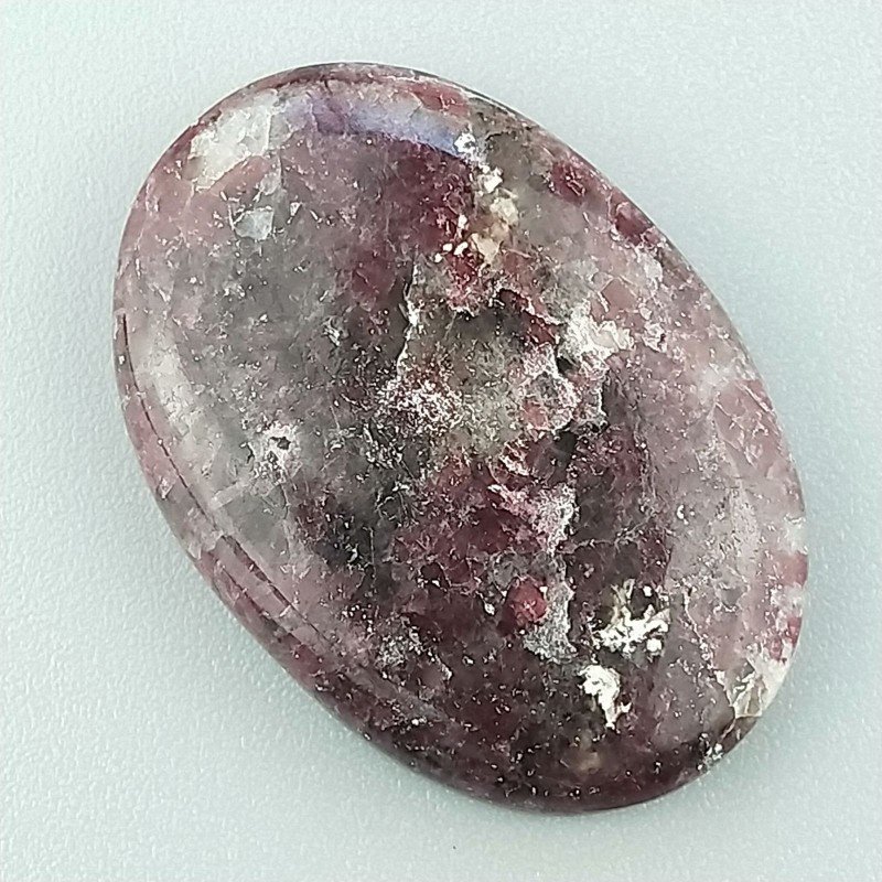 Lepidolite Naturale Forma Ovale Piatto Cabochon Liscio Fatto a Mano 29X20X5mm 5,80gm 1pz