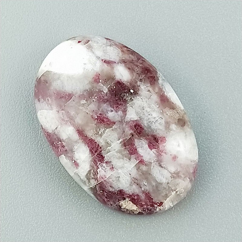 Lepidolite Naturale Forma Ovale Piatto Cabochon Liscio Fatto a Mano 26X17X5mm 4,30gm 1pz