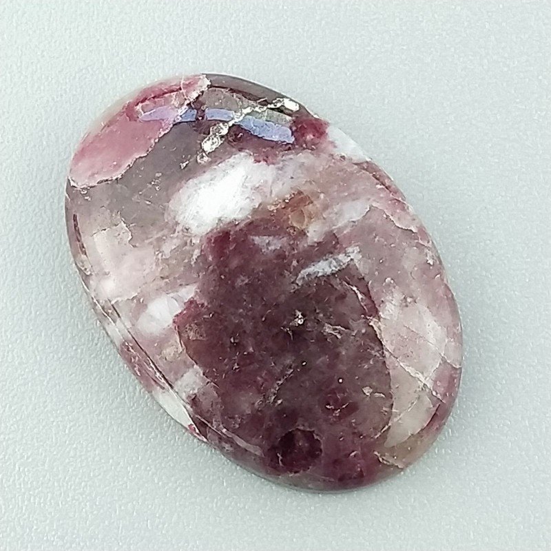 Lepidolite Naturale Forma Ovale Piatto Cabochon Liscio Fatto a Mano 24X16mm 3,16gm 1pz