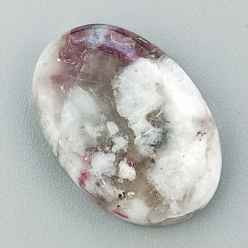Lepidolite Naturale Forma Ovale Piatto Cabochon Liscio Fatto a Mano 25X18X5mm 4,10gm 1pz