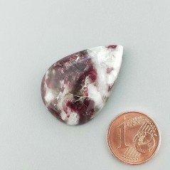 Cabochon di Lepidolite Naturale Goccia, Piatto e Liscio, 30x20x6 mm, 6,25 g, Fatto a Mano