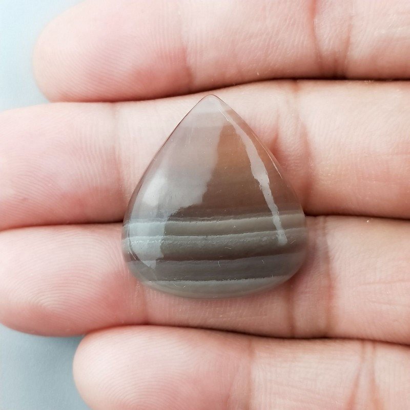 Fluorite Naturale Forma Goccia Piatto Cabochon Liscio Fatto a Mano 27X24mm 7,23gm 1pz