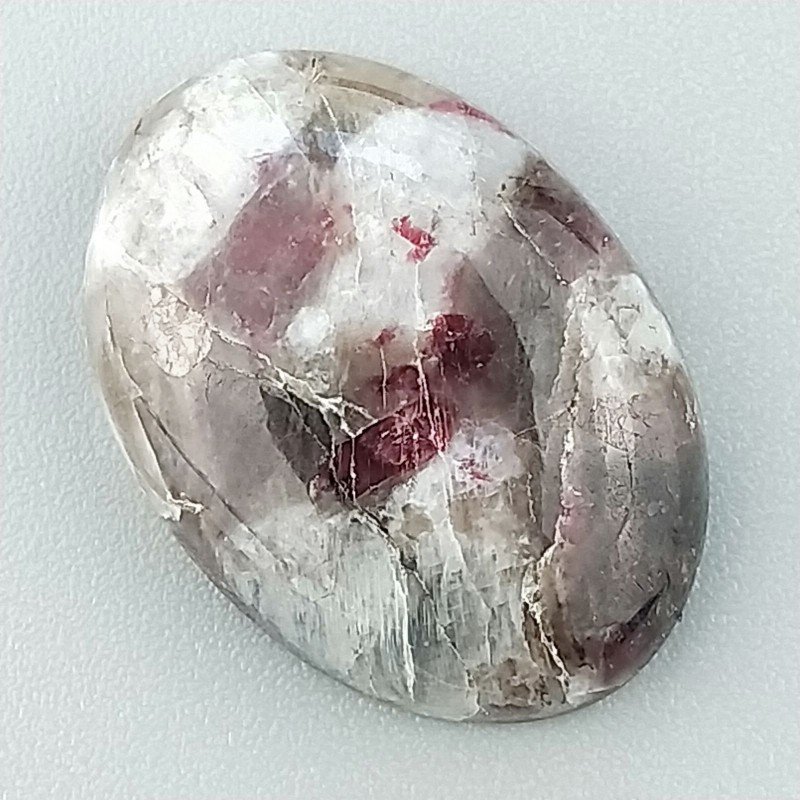 Lepidolite Naturale Forma Ovale Piatto Cabochon Liscio Fatto a Mano 23X16mm 3,57gm 1pz