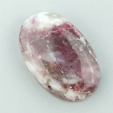 Lepidolite Naturale Forma Ovale Piatto Cabochon Liscio Fatto a Mano 24X16mm 4,00gm 1pz