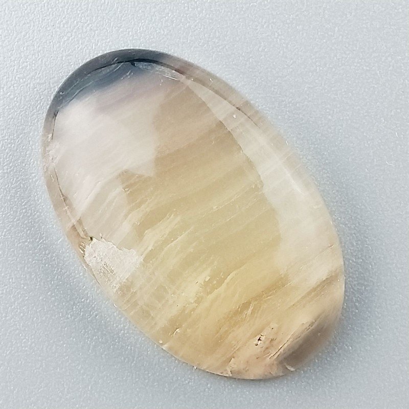 Fluorite Naturale Forma Ovale Piatto Cabochon Liscio Fatto a Mano 28X18X6mm 5,99gm 1pz