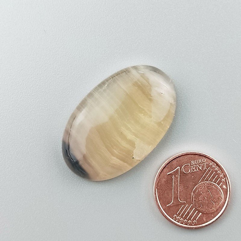Cabochon di Fluorite Naturale Ovale, Piatto e Liscio, 28x18x6 mm, 5,99 g, Fatto a Mano