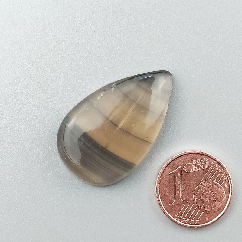 Fluorite Naturale Forma Goccia Piatto Cabochon Liscio Fatto a Mano 29X18X6mm 5,80gm 1pz