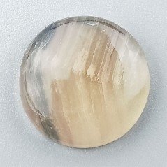 Fluorite Naturale Forma Tondo Piatto Cabochon Liscio Fatto a Mano 22X22X5mm 5,75gm 1pz