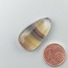 Fluorite Naturale Forma Goccia Piatto Cabochon Liscio Fatto a Mano 28X15X6mm 6,00gm 1pz