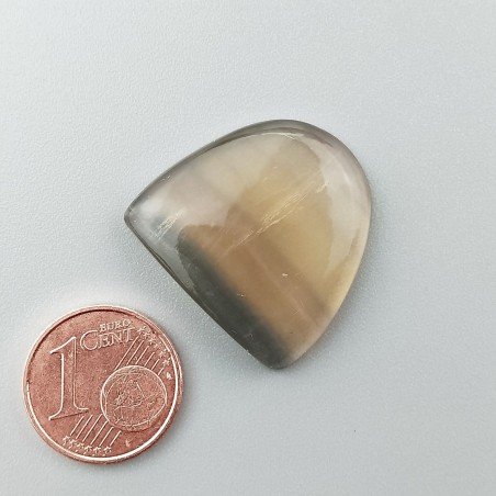 Fluorite Naturale Forma Fantasia Piatto Cabochon Liscio Fatto a Mano 22X23X4mm 5,45gm 1pz
