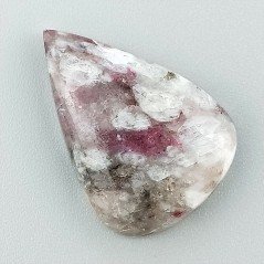 Cabochon di Lepidolite Naturale Goccia, Piatto e Liscio, 27x19x5 mm, 4,50 g, Fatto a Mano