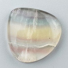 Fluorite Naturale Forma Cuore Piatto Cabochon Liscio Fatto a Mano 23X23X5mm 5,00gm 1pz
