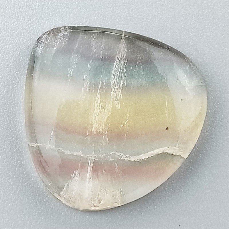 Fluorite Naturale Forma Cuore Piatto Cabochon Liscio Fatto a Mano 23X23X5mm 5,00gm 1pz