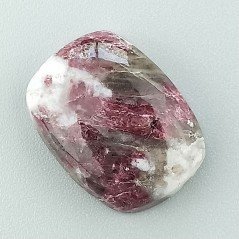 Lepidolite Naturale Forma Cuscino Piatto Cabochon Liscio Fatto a Mano 20X15mm 3,73gm 1pz