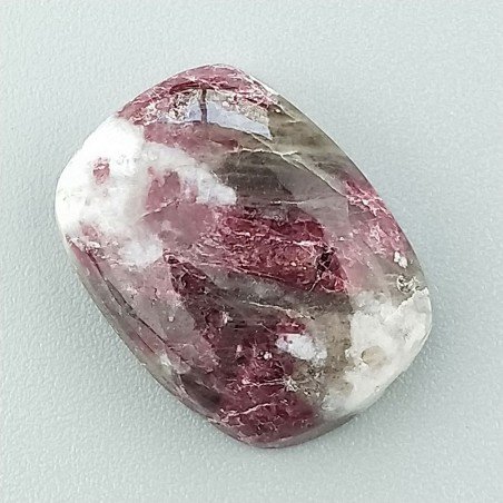 Lepidolite Naturale Forma Cuscino Piatto Cabochon Liscio Fatto a Mano 20X15mm 3,73gm 1pz