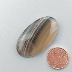 Fluorite Naturale Forma Ovale Piatto Cabochon Liscio Fatto a Mano 37X20mm 9,47gm 1pz