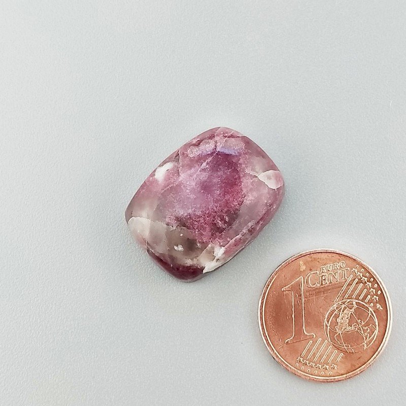 Lepidolite Naturale Forma Cuscino Piatto Cabochon Liscio Fatto a Mano 19X14X6mm 3,55gm 1pz