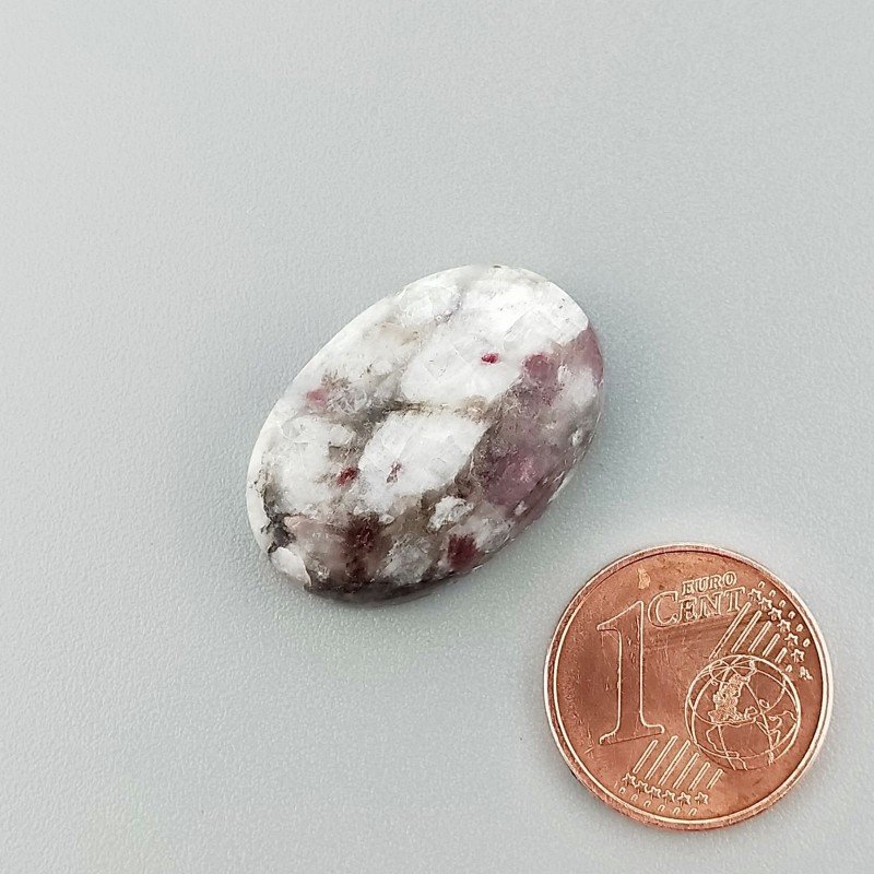 Cabochon di Lepidolite Naturale Ovale, Piatto e Liscio, 23x15x6 mm, 3,95 g, Fatto a Mano