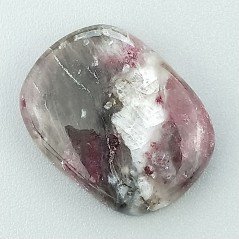 Lepidolite Naturale Forma Cuscino Piatto Cabochon Liscio Fatto a Mano 20X15mm 2,65gm 1pz