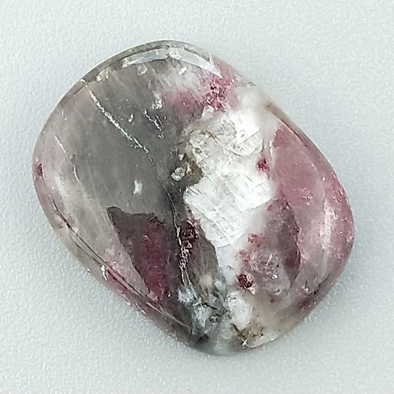 Lepidolite Naturale Forma Cuscino Piatto Cabochon Liscio Fatto a Mano 20X15mm 2,65gm 1pz