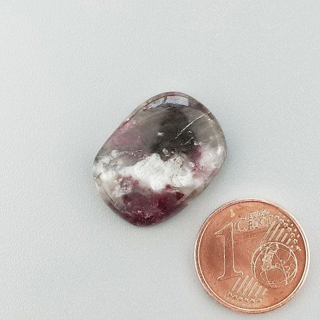 Lepidolite Naturale Forma Cuscino Piatto Cabochon Liscio Fatto a Mano 20X15mm 2,65gm 1pz
