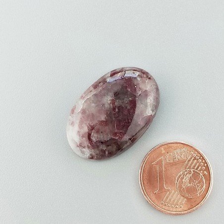 Lepidolite Naturale Forma Ovale  Piatto Cabochon Liscio Fatto a Mano 24X16mm 4,25gm 1pz