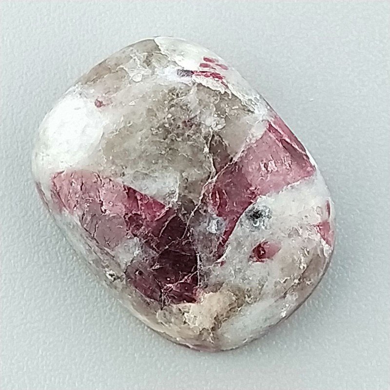 Lepidolite Naturale Forma Cuscino Piatto Cabochon Liscio Fatto a Mano 19X14mm 3,50gm 1pz