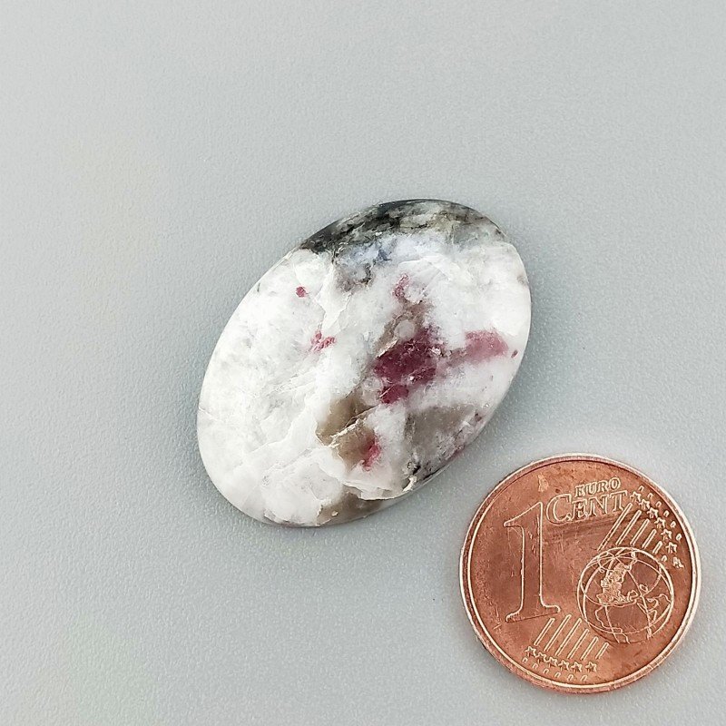 Cabochon di Lepidolite Naturale Ovale, Piatto e Liscio, 26x18x5 mm, 4,20 g, Fatto a Mano