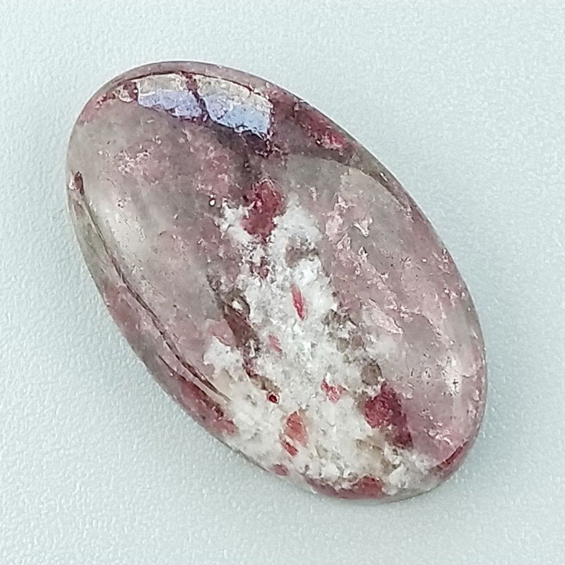 Lepidolite Naturale Forma Ovale Piatto Cabochon Liscio Fatto a Mano 24X14mm 2,73gm 1pz