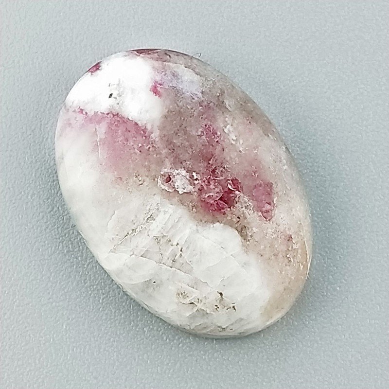 Lepidolite Naturale Forma Ovale Piatto Cabochon Liscio Fatto a Mano 22X15X5mm 3,10gm 1pz