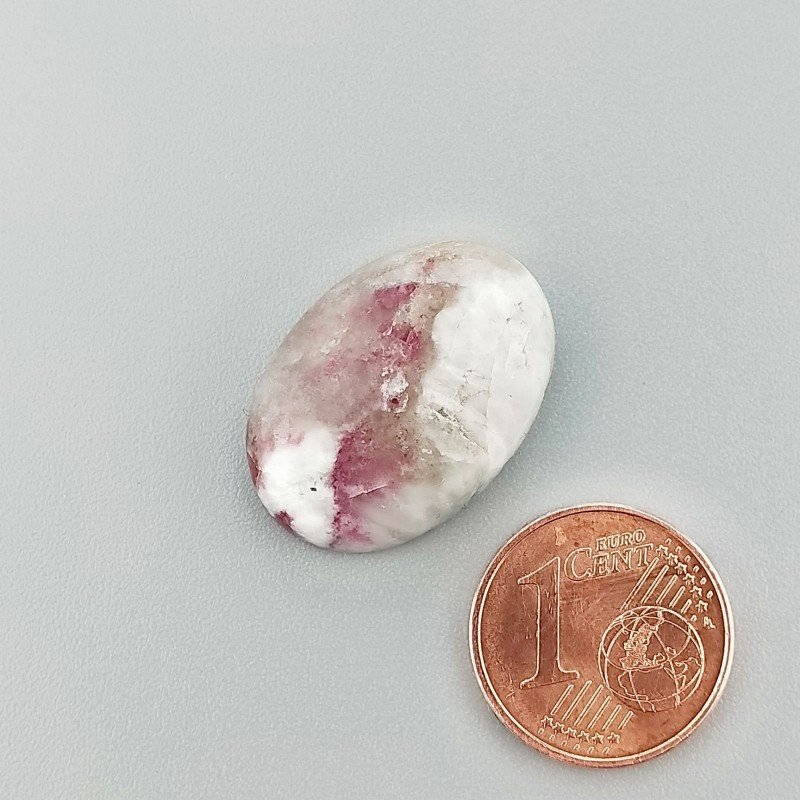 Cabochon di Lepidolite Naturale Ovale, Piatto e Liscio, 22x15x5 mm, 3,10 g, Fatto a Mano