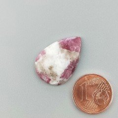 Cabochon di Lepidolite Naturale Goccia, Piatto e Liscio, 23x16x3 mm, 2,10 g, Fatto a Mano