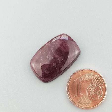 Lepidolite Naturale Forma Cuscino Piatto Cabochon Liscio Fatto a Mano 21X14mm 2,62gm 1pz