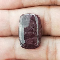 Lepidolite Naturale Forma Cuscino Piatto Cabochon Liscio Fatto a Mano 21X14mm 2,62gm 1pz