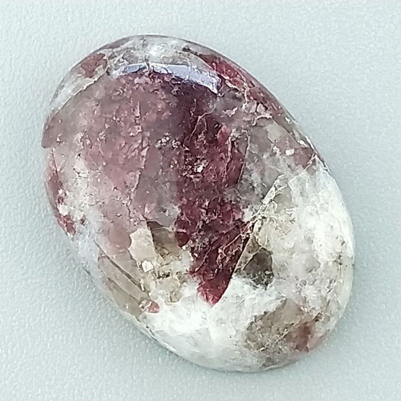 Lepidolite Naturale Forma Ovale Piatto Cabochon Liscio Fatto a Mano 21X15mm 2,52gm 1pz
