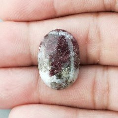 Cabochon di Lepidolite Naturale Ovale, Piatto e Liscio, 21x15 mm, 2,52 g, Fatto a Mano