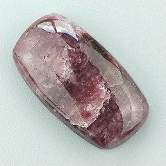 Lepidolite Naturale Forma Cuscino Piatto Cabochon Liscio Fatto a Mano 23X13mm 3,11gm 1pz
