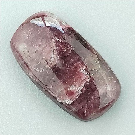 Lepidolite Naturale Forma Cuscino Piatto Cabochon Liscio Fatto a Mano 23X13mm 3,11gm 1pz