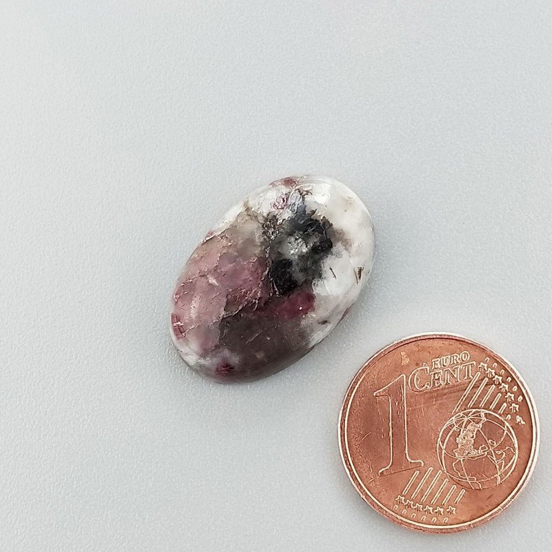 Cabochon di Lepidolite Naturale Ovale, Piatto e Liscio, 20x13 mm, 2,40 g, Fatto a Mano