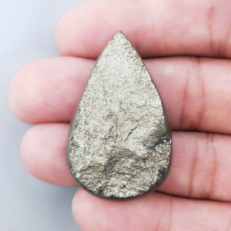 Pirite Grezzo Naturale Forma Goccia Piatto Cabochon Grezzo Lati Lisci Fatto a Mano 40X25X8mm 21,85gm 1pz Pirite Grezzo Naturale Forma Goccia Piatto Cabochon Grezzo Lati Lisci Fatto a Mano 40X25X8mm 21,85gm 1pz