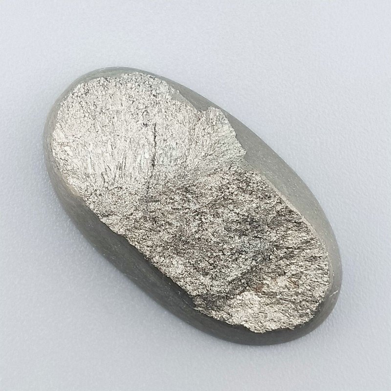 Pirite Grezzo Naturale Forma Ovale Piatto Cabochon Grezzo Lati Lisci Fatto a Mano 35X19X8mm 15,90gm 1pz