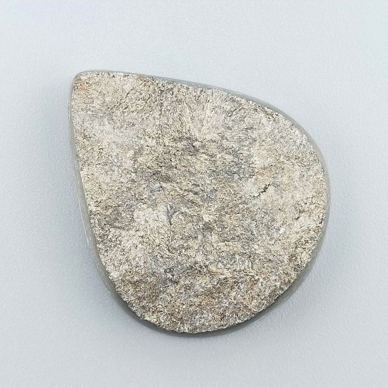 Pirite Grezzo Naturale Forma Goccia Piatto Cabochon Grezzo Lati Lisci Fatto a Mano 37X31X6mm 21,00gm 1pz