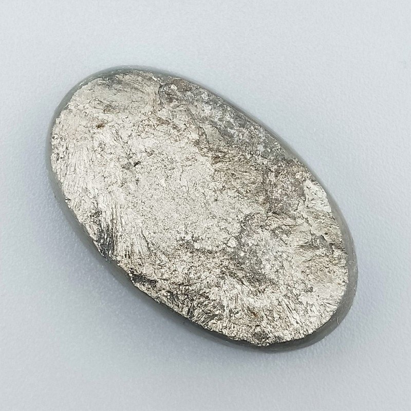 Pirite Grezzo Naturale Forma Ovale Piatto Cabochon Grezzo Lati Lisci Fatto a Mano 35X21X8mm 19,25gm 1pz