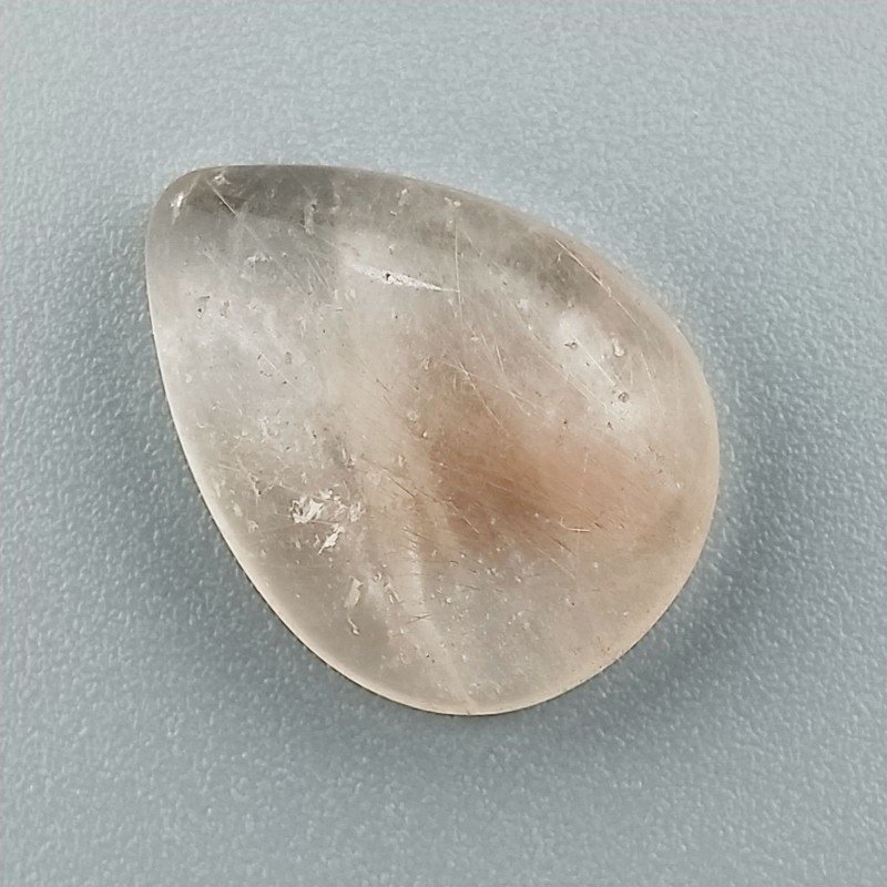 Quarzo Rutilato Oro Naturale Forma Goccia Piatto Cabochon Liscio Fatto a Mano 18X13X6mm 11,35 Carati 1pz