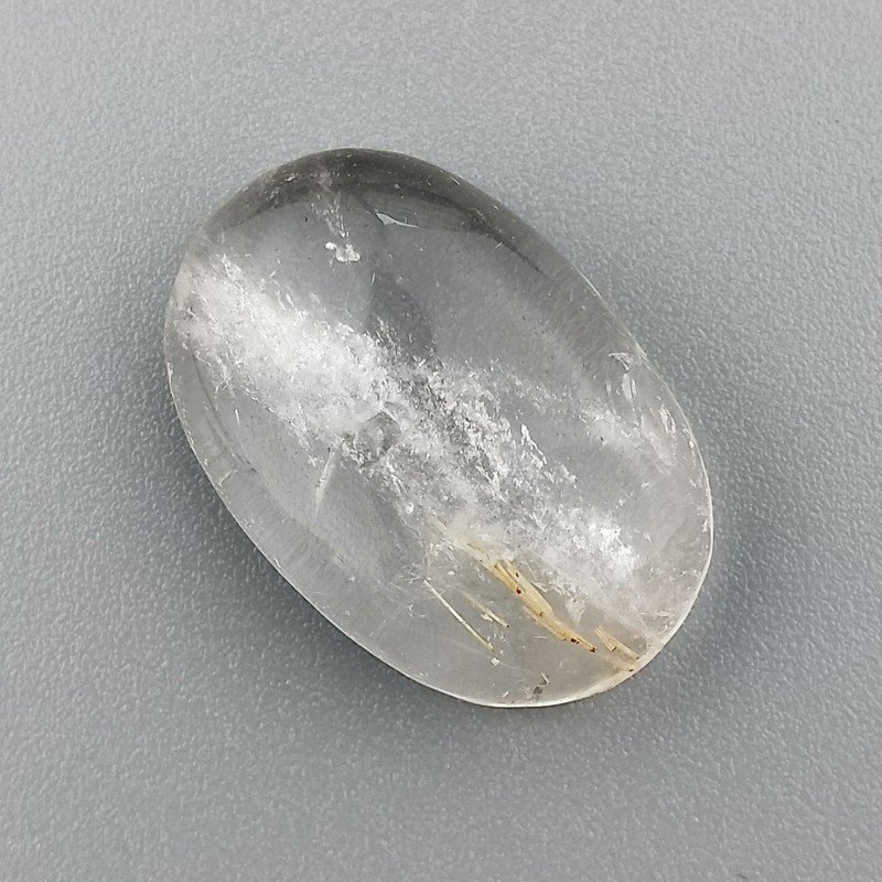 Quarzo Rutilato Oro Naturale Forma Ovale Piatto Cabochon Liscio Fatto a Mano 23X15X7mm 19,65 Carati 1pz