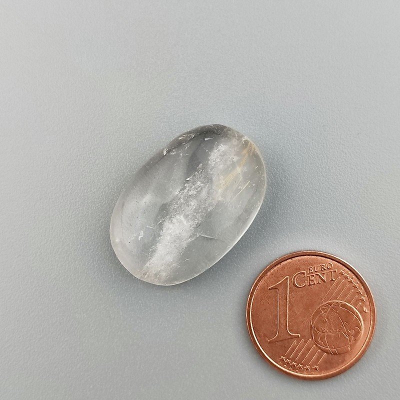 Cabochon di Quarzo Rutilato Oro Naturale Ovale, Piatto e Liscio, 23x15x7 mm, 19,65 ct, Fatto a Mano