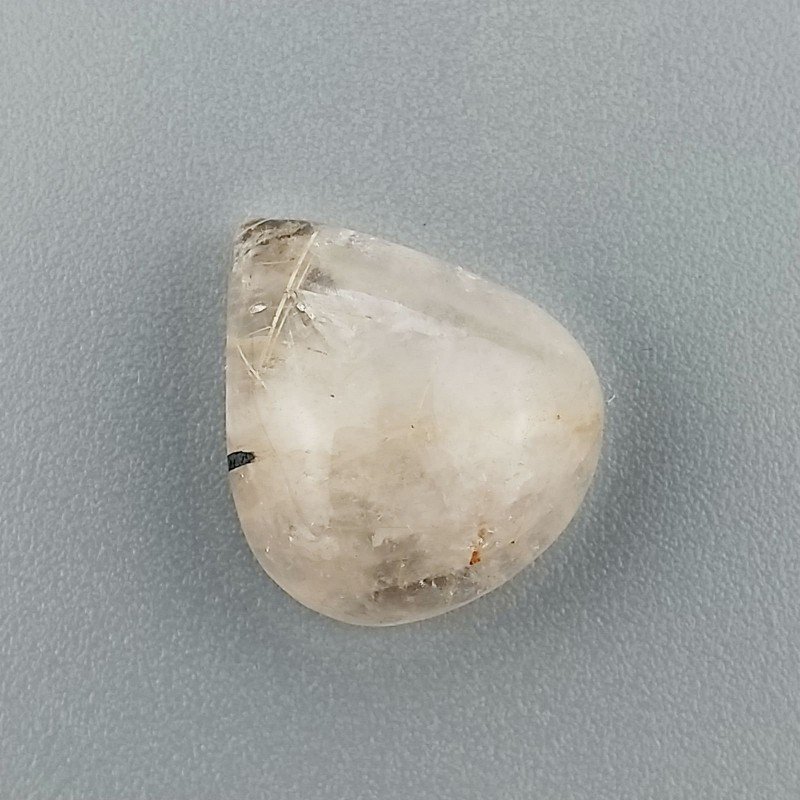 Quarzo Rutilato Oro Naturale Forma Goccia Piatto Cabochon Liscio Fatto a Mano 16X13X7mm 10,20 Carati 1pz