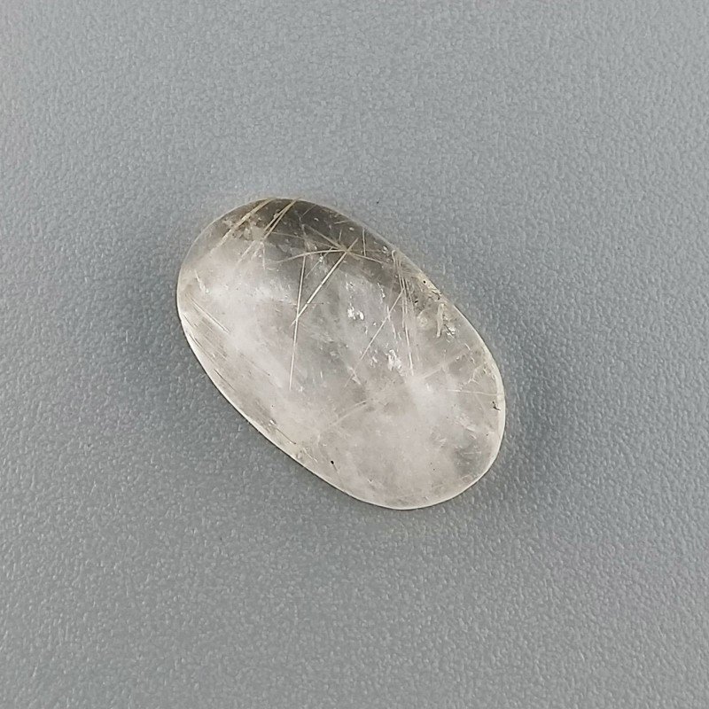 Quarzo Rutilato Oro Naturale Forma Ovale Piatto Cabochon Liscio Fatto a Mano 18X12X4mm 8,65 Carati 1pz